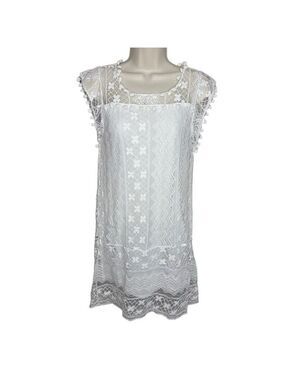 Gamiss Women’s White Floral Lace‎ Sleeveless Dress Size XL